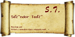 Sándor Teó névjegykártya